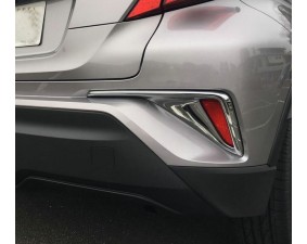 Хромированные накладки на задние ПТФ Toyota C-HR 2016+